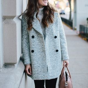 Abercrombie & Fitch Grey Wool Blend Trench Coat
